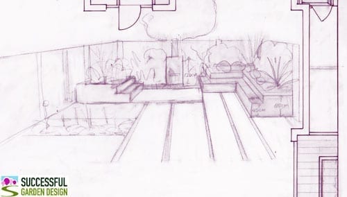 Courtyard Garden Sketch
